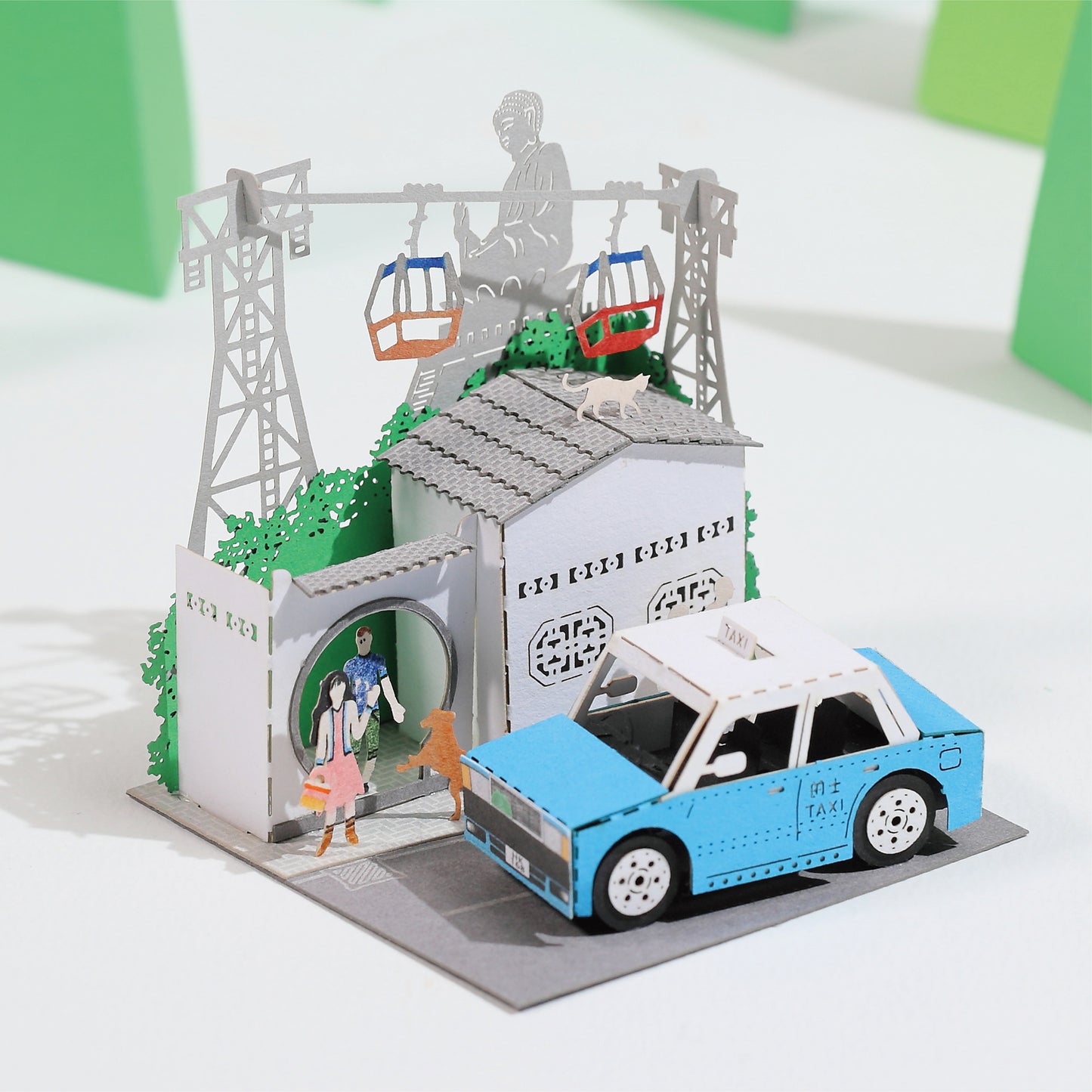 Lantau Taxi (Ngong Ping) - FingerART Paper Miniature Model (HK-5814)