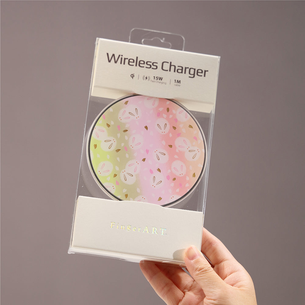 Washi Japanese Paper 2 (Pink) - Layering Art 15W Wireless Charger (WC-08)