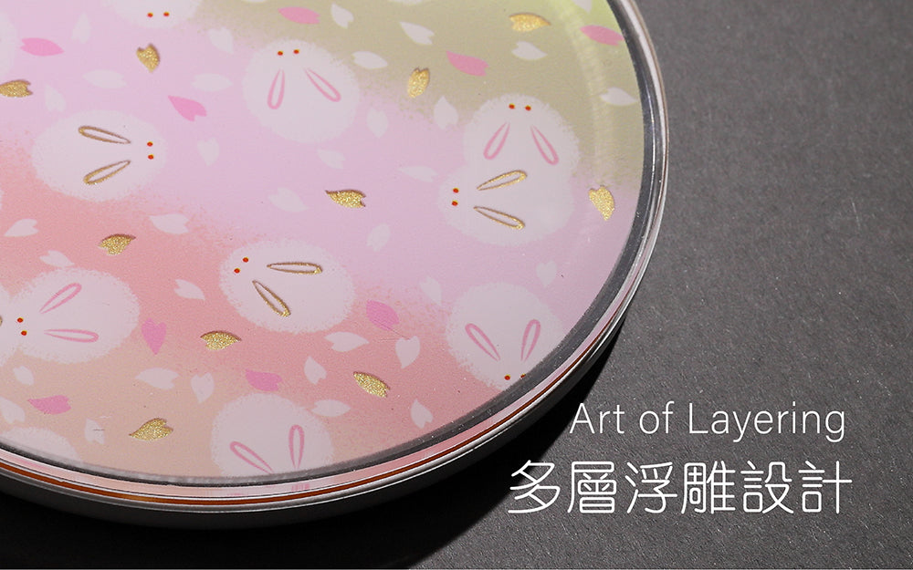 Washi Japanese Paper 2 (Pink) - Layering Art 15W Wireless Charger (WC-08)