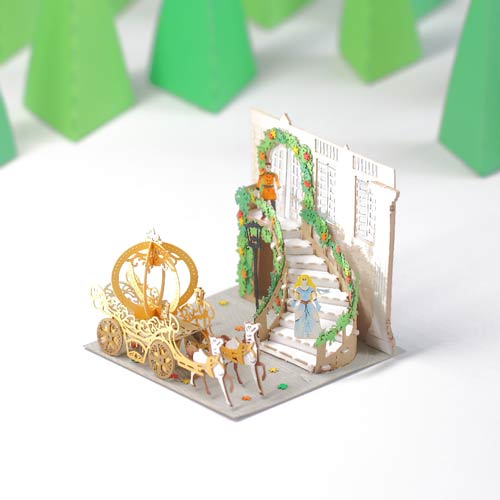 pumpkin carriage - FingerART Paper Miniature Model (LS-5311)