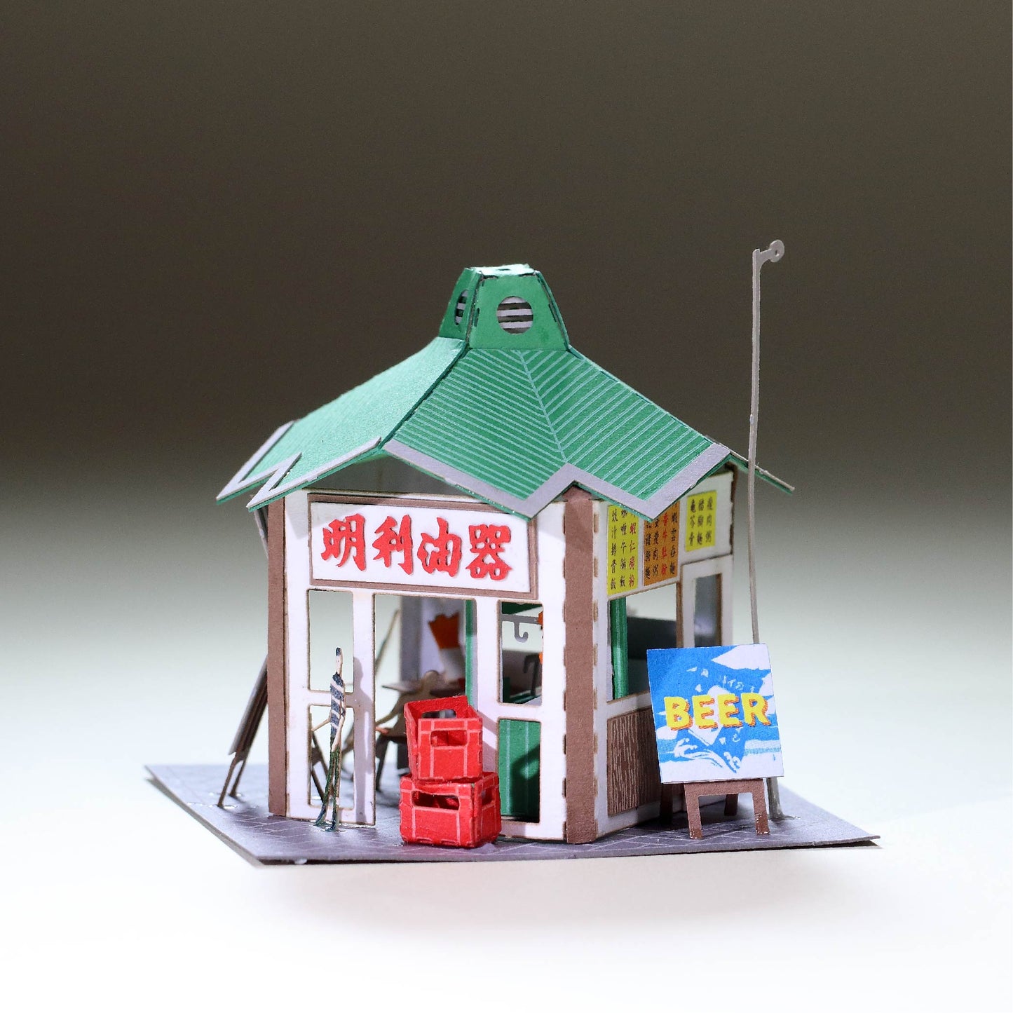Cooked Food Stall - FingerART Paper Miniature Model (HK-5817)