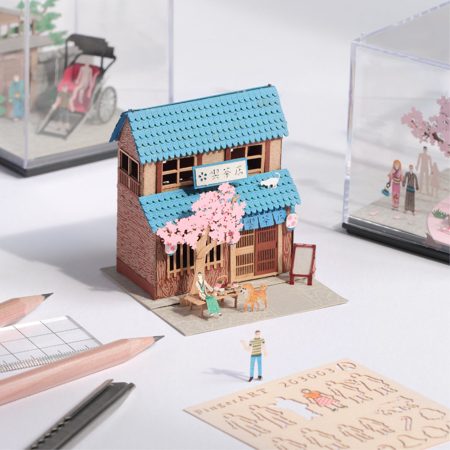 Tea House - FingerART Paper Miniature Model (SJ-514)