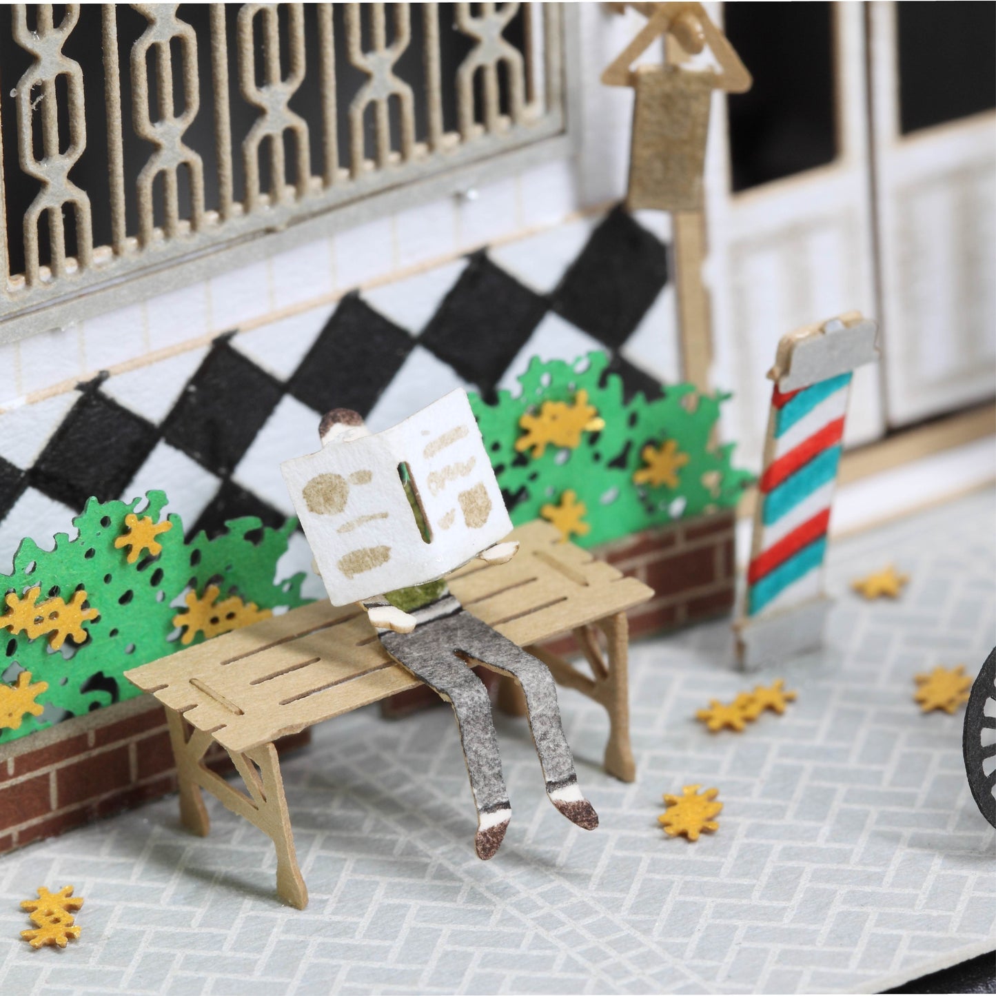 Barber shop - FingerART Paper Miniature Model (HK-582)