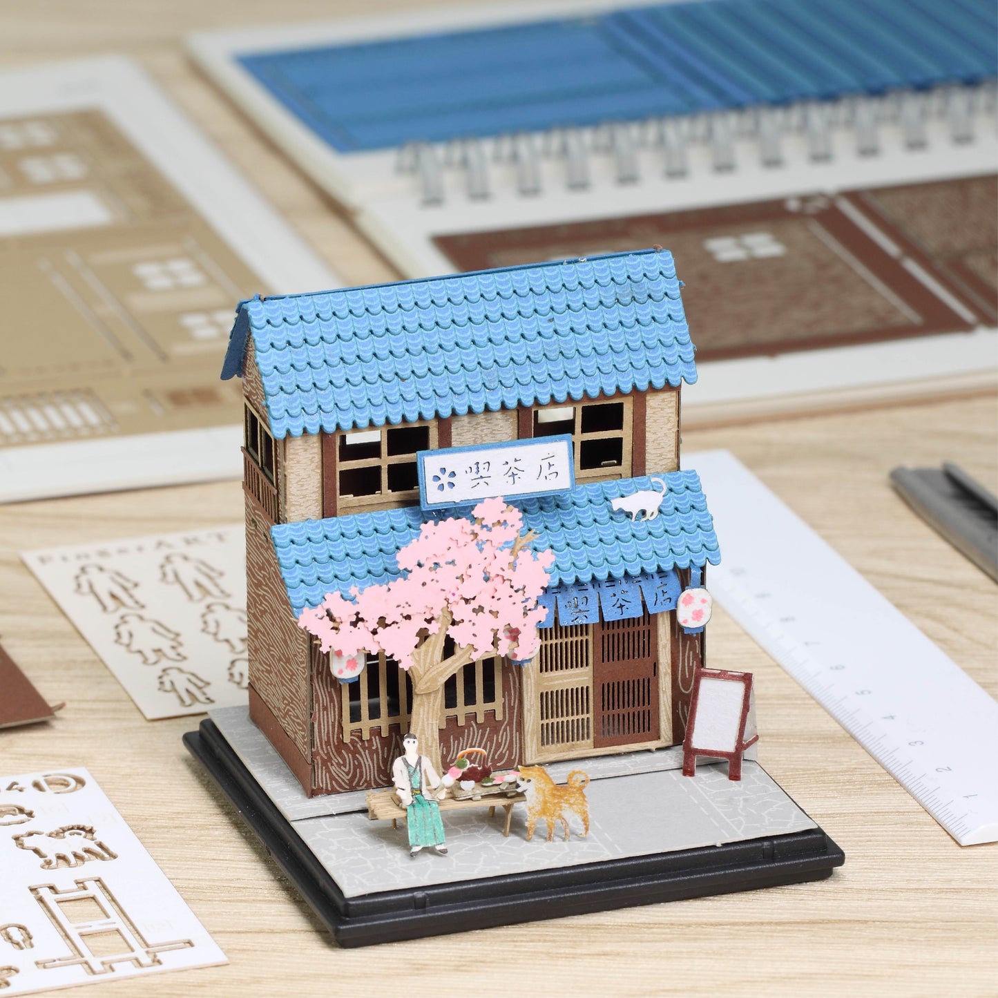 Tea House - FingerART Paper Miniature Model (SJ-514)