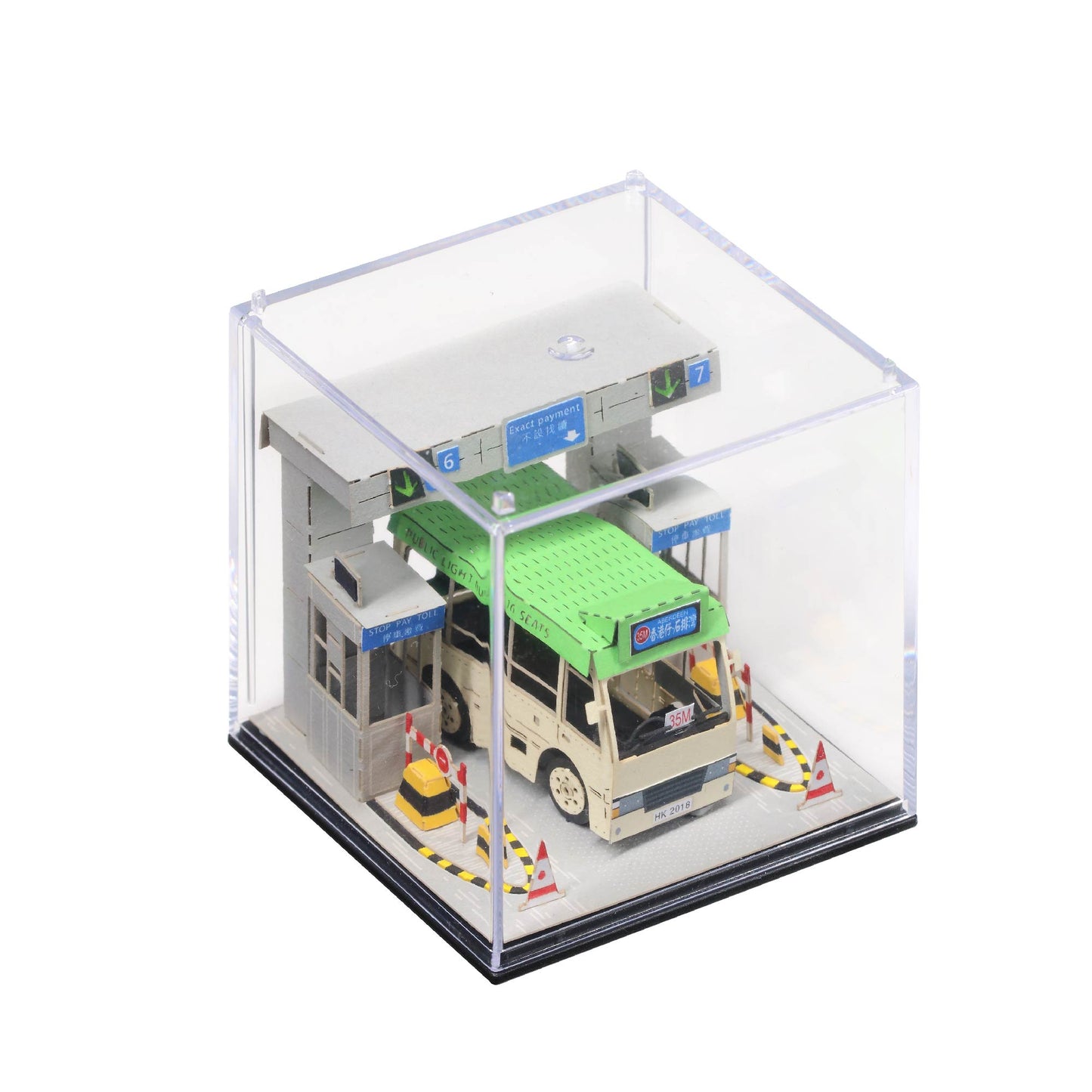 Green Minibus - FingerART Paper Miniature Model (HK-5811)