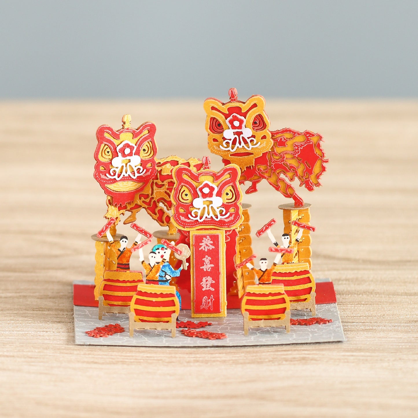 Lion Dance - FingerART Paper Miniature Model (HK-581)