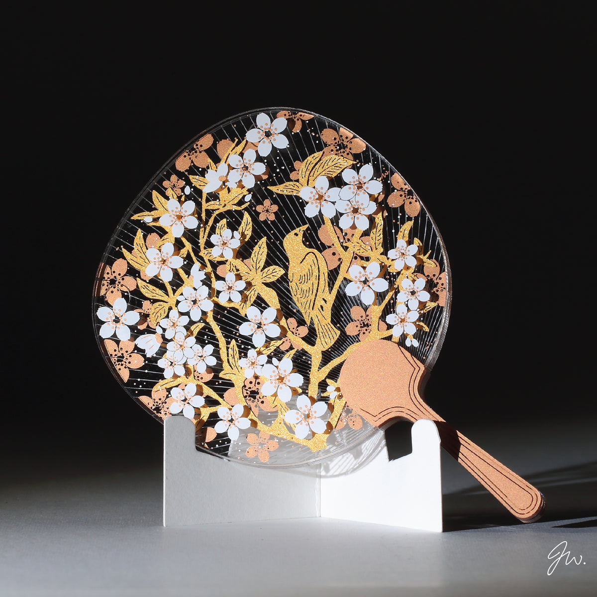 POSTalk Paper Art Magnet - Spring Bird Round fan (PM-15)