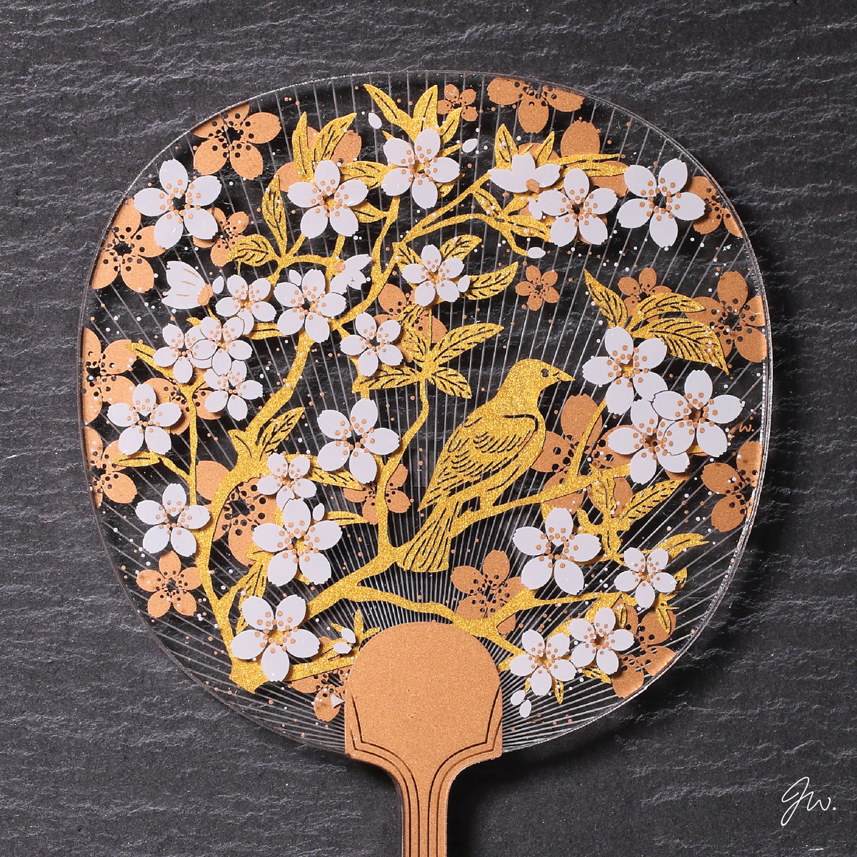 POSTalk Paper Art Magnet - Spring Bird Round fan (PM-15)