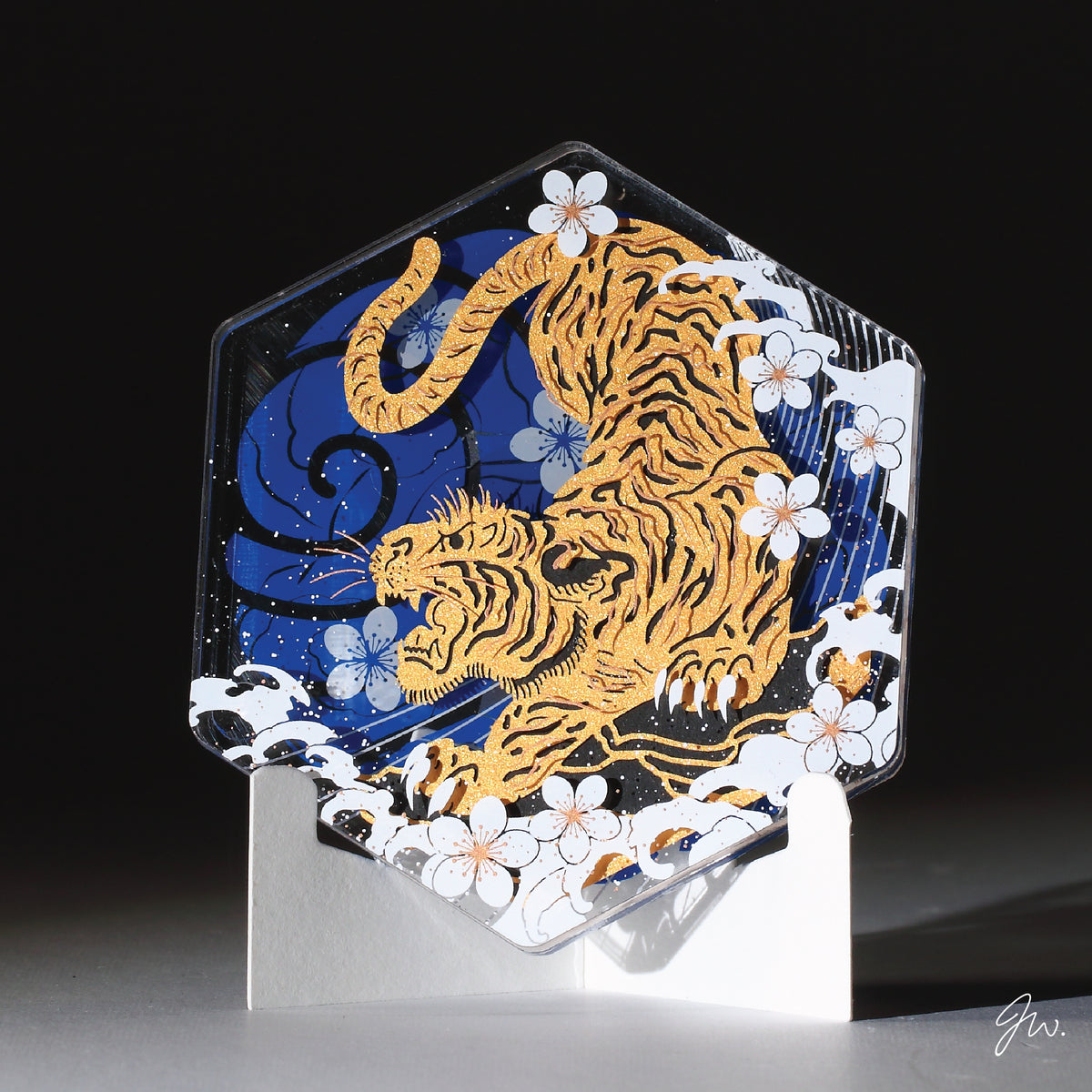 POSTalk Paper Art Magnet - Tiger and Sakura (PM-16)