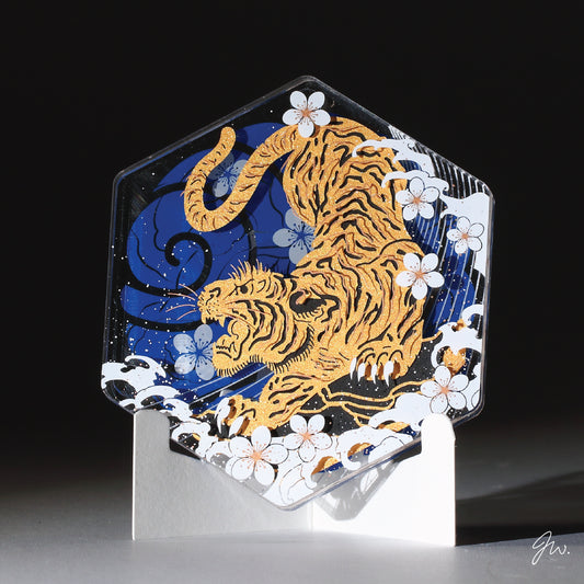 POSTalk Paper Art Magnet - Tiger and Sakura (PM-16)