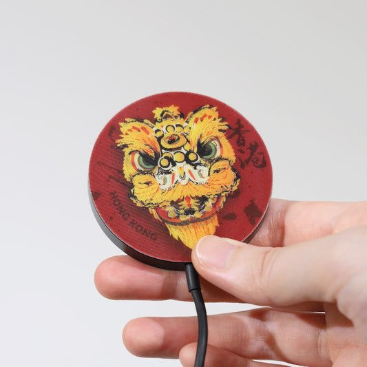 Lion Dance - FingerART Dynamic Qi2 15W Wireless Charger (MWC-01)