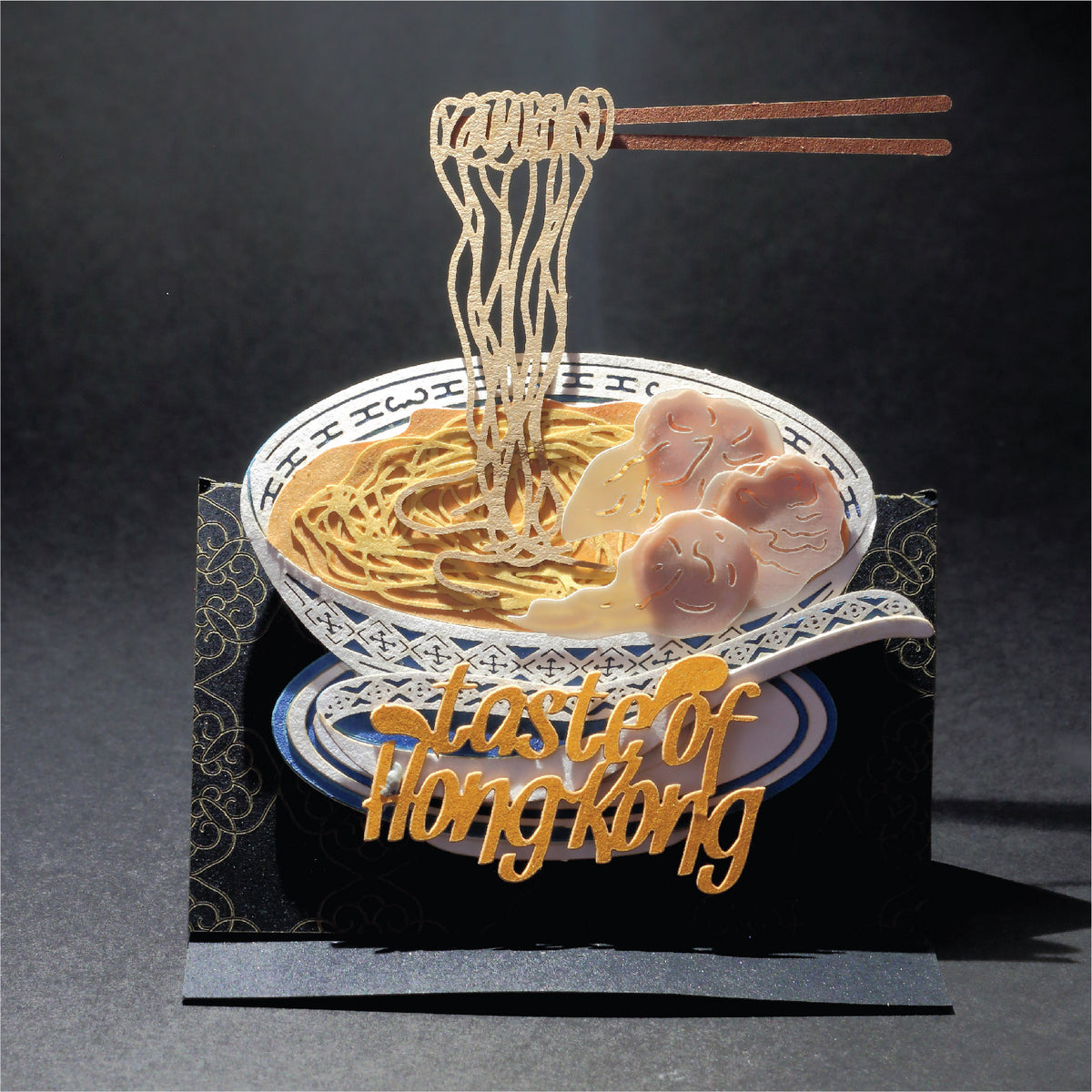 Wonton Noodles - POSTalk Collage Greeting Card - Taste of Hong Kong (BA-08)