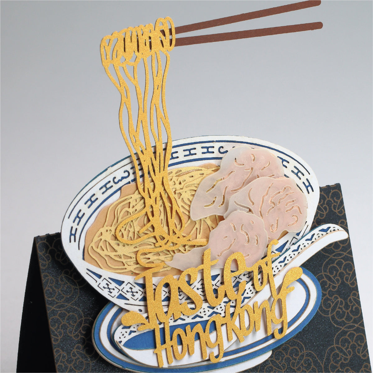 Wonton Noodles - POSTalk Collage Greeting Card - Taste of Hong Kong (BA-08)