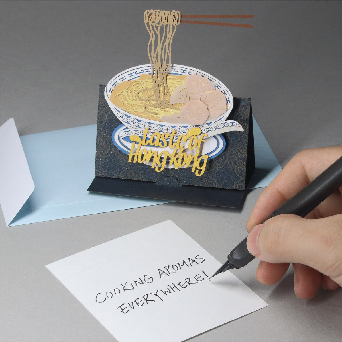 Wonton Noodles - POSTalk Collage Greeting Card - Taste of Hong Kong (BA-08)