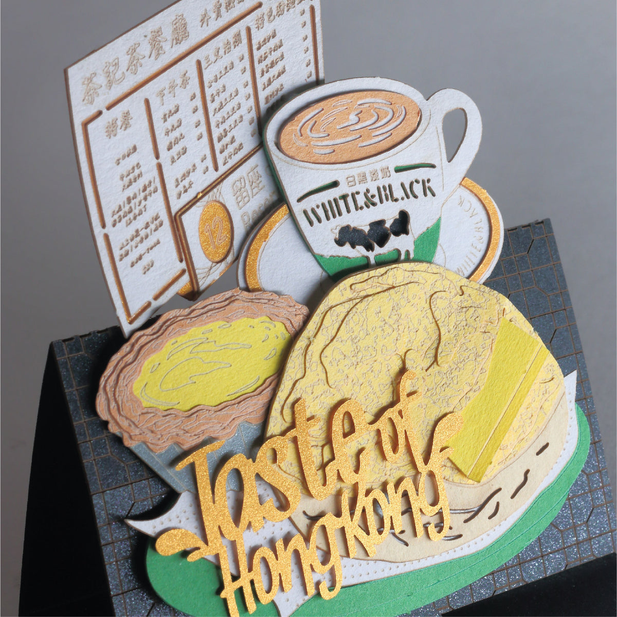 HK Style Cafe - POSTalk Collage Greeting Card - Taste of Hong Kong (BA-11)