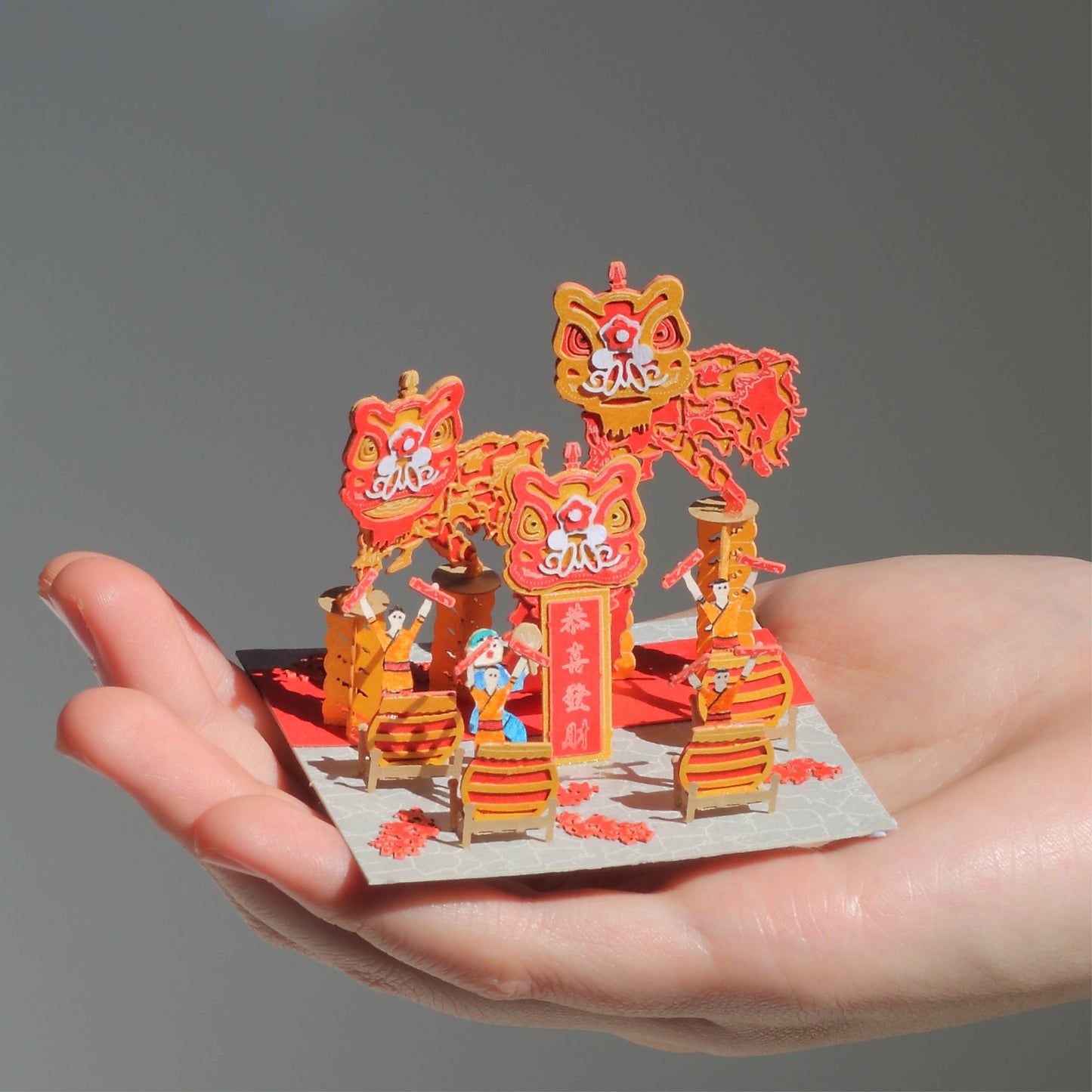 Lion Dance - FingerART Paper Miniature Model (HK-581)